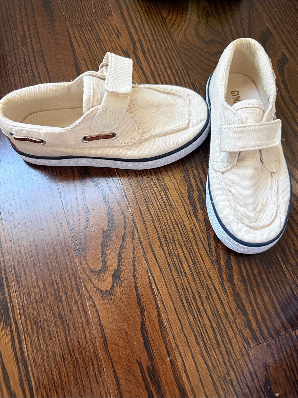 Gymboree Cream Canvas Hook-and-Loop Kids Sneakers